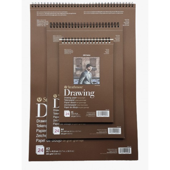 Strathmore A3 Pad Drawing ( 29,7X41.9 CM  x 24 sheets) 163 g/m2 cream paper color 400 Series Heavyweight Drawing (11.7*16.5 IN )